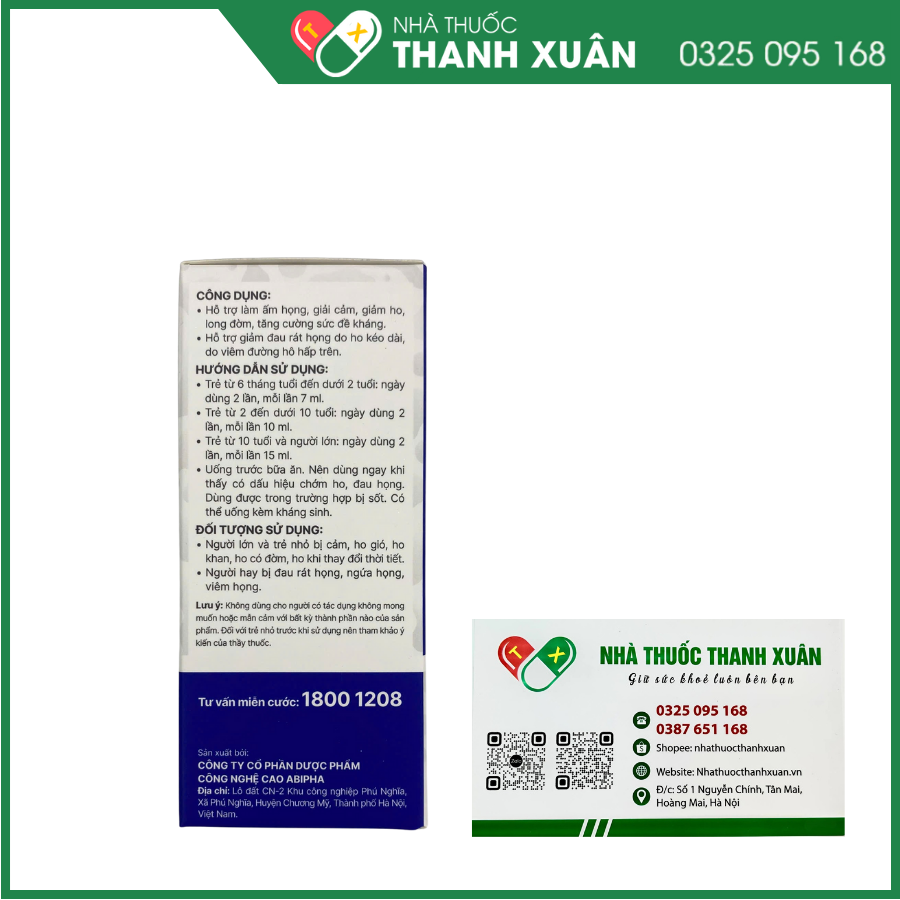 Siro Heviho giúp giảm đau rát họng, giảm ho, long đờm